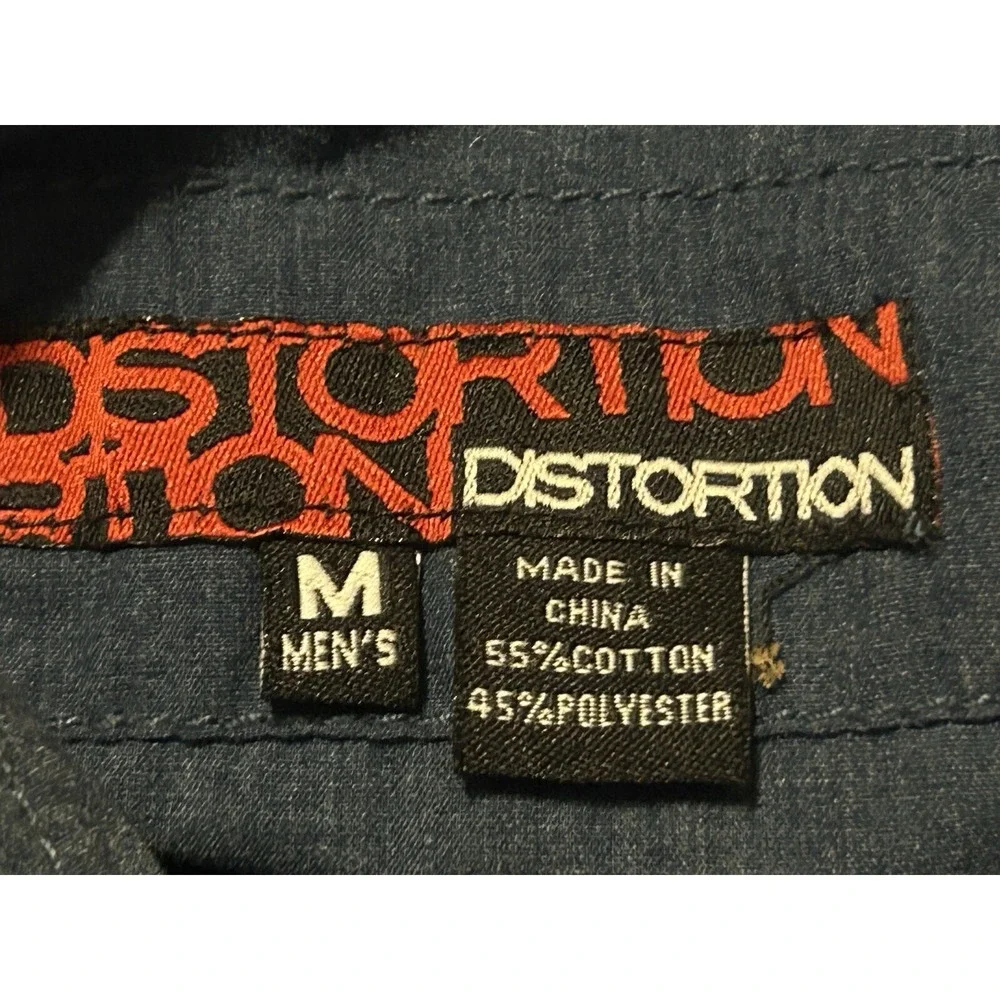 Distortion NEW Men's - Long Sleeved  Shirt - Blue - Button Up New with tags